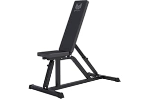 ‎GYRONETICS GYRONETICS® Hantelbank - Multifunktion, Rückenlehne 8-Fach und Sitz 3-Fach verstellbar, 120 x 53,5 x 115 cm, bis 200kg Belastbar - Schrägbank, Trainingsbank, Flachbank, Weight Bench, Fitness