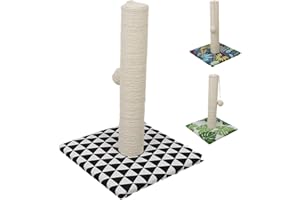Croci Optical Basic - Tiragraffi per Gatti Adulti, Grandi e Piccoli, Tappetino con Albero 42 cm e Corda con Pallina Gioco Calmante Gatto, Graffiatoio in Sisal, Giochi per gli Animali da Casa
