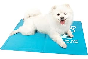 PAWTASY Dog Cooling Mat - Durable Pet Cat Cool Bed Mat, Non-Toxic Gel Self Cooling Pad Scratch Resistant, Small Pet Ice Blanket Great for Keeping Dogs Cats Cool in Summer - Medium 65 x 50cm M