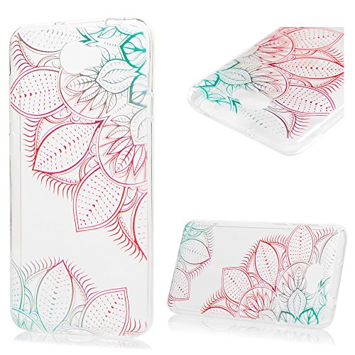 Badalink Huawei Y5 II/Huawei Honor Play 5 Hülle Schutzhülle Bunt Silikon Weicherem Gummi Bumper für Huawei Honor 5 - Diagonal Rote Blume Style Cover Handyhülle Schale TPU