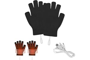Cerioll Guanti Riscaldati USB, Guanti Riscaldati Senza Dita, Winter Heating Gloves, Guantis Riscaldati Per Computer Portatile, Lavoro A Maglia Lavabili, Per Uomini E Donne