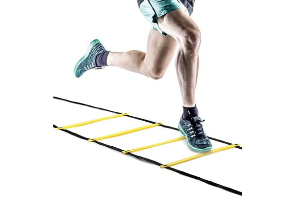 QWORK®Échelle d'Agilité, Échelle de 6 Mètres et 12 Echelon, Sac de Rangement Inclus - Utilisé pour Entraînement de Vitesse et d'Agilité