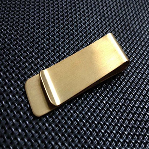 Zerama Soldi dell'Acciaio Inossidabile del Supporto della Carta di Credito della Clip Raccoglitore Sottile Golden Color