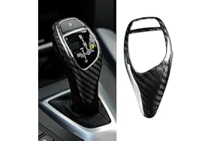 KUNGKIC Kohlefaser Innenraum Zubehör Auto Schalthebelknauf Getriebegriff Abdeckung Schaltknüppel Aufkleber Compatible with BMW F06 F12 F21 F30 F35 F13 F15 F26 F16 F23 F36 F20 F34 F25 F32 F33 Schwarz