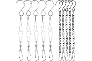 SENHAI 5 x drehbare Haken, 5 x Wirbel, Doppel-Clip und 5 x Ketten zum Aufhängen für Vogelfutterspender, Werbetafeln, Pflanzgefäße, Drehhaken für Kristall-Twister, Partyzubehör
