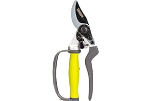 Ergonomic Garden Secateurs (Bypass Style) - Premium Pruning Shears with Auto-Rotating Handle and Finger Protection, Ideal Secateurs for Arthritic Hands, Premium SK5 Steel Garden Pruners, Davaon Pro