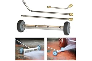 ONLYFLY High Pressure Washer, Pressure Washer, Pressure Washer Accessories, Portable Stainless Steel Water Mop 4 Spray Nozzles with Extension Wands and Cleaner