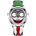 NIBOSI Watches for Men Analog Quartz Clown Dial Boy Wrist Watches Fashion Cartoon Waterproof Leather Strap Men's Watches Birthday Gift