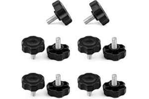 Tornillos de Mango de Estrella, GEBAUM 10 Piezas Tornillo de Mariposa M6, Superficie Galvanizada, Agarre Cómodo, Estrella Cabeza Tornillo Para Maquinaria, Electrónica