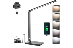 mafiti LED Desk Lamp, Aluminum Daylight Lamp Touch Control,Eye-Caring Dimmable Foldable Table Lamp for Back to School,Office,Bedroom,Working,Reading,Gift,Black
