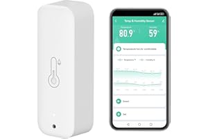 ZECAMIN Termómetro higrómetro WiFi, medidor inteligente de temperatura y humedad con App de monitor remoto, sensor de temperatura y humedad en interiores con exportación de datos, compatible Alexa.1PCS