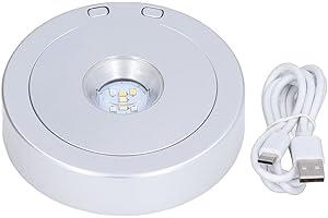 TOPINCN Espositore Girevole a LED Base Luminosa, USB RGB Luce Colorata Espositore Girevole Bicchiere di Cristallo Base Espositiva Girevole per Artigianato Artistico Cristalli Vetro Gioielli Artigianato
