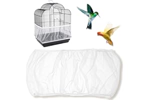 AOEVUIR 2 Pcs Malla Protectora para Jaulas de Pájaros, Recoge Semillas para Jaulas de Pájaros, Nylon Ajustable para Jaulas con Perímetro de 80-110cm