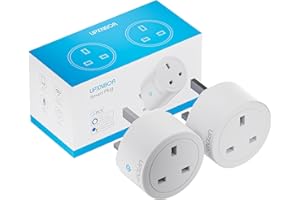 UPXNBOR Smart Plug Wi-Fi Outlet, Works with Alexa & Google Home, Wireless Smart Socket with Energy Monitoring, Timer & App Remote Control, Device Sharing, 2.4GHz Wi-Fi Only, 13A (2 Pack)