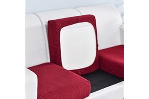 Elover Fodera per cuscino del sedile del divano - Fodera per sedile elastica alta, Fodera per mobili Fodera per divano del soggiorno Antiscivolo e morbido, con fondo elastico