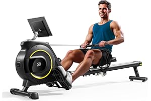 YPOO Rowing Machine for Home, 350 LB Capacity, 16-Level Silent Resistance, Magnetic Rowing Machines for Home Foldable, Full-Body Workout Compact Rowing Machine for Cardio & Strength with APP Support