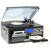 Nostaljik Siyah Pikap Kaset CD &Ccedil;alar Bluetoothlu Kumandalı Radyo Mp3 USB 33-45-78 lik Plakla