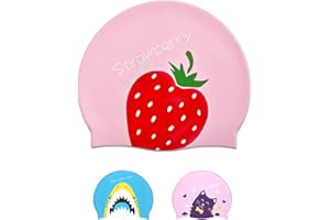 BELIKEFISH Swimming Cap Kids 6-14 - Swim Hat for Kids 6-14 Years Silicone & Waterproof