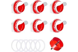 LUMOOM 6 Pezzi, Distributore Automatico Di Mangime Per Polli, Mangiatoia Fai Da Te Senza Sprechi, Accessorio Automatico Per Secchi, Cassette, Barili, Anti-Topi, Impermeabile (Rosa)