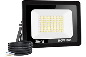JEFEDANA Focos Led Exterior 100W 6500K Blanco Frío Proyector LED Exterior 10000LM Potente Luces Led Exterior IP66 Impermeable Seguridad LED Floodlight Exterior para Terraza, Jardín, Patio, Parque, Garaje