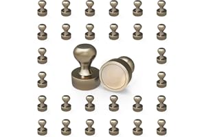 XANAD Neodym-Magnet, Neodym-Magnet für Whiteboard, Kühlschrank, Basteln, magnetische Oberfläche, Ø 13 x 16 mm, 30 Stück (Bronze)