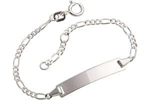 SILBERKETTEN STORE DEIN SCHMUCK ONLINE SHOP Silberketten-Store Baby- & Kinder ID Armband inklusive Gravur & Geschenksäckchen I aus 925 Silber gefertigt I nickelfrei für Allergiker geeignet I 10 verschiedene Schriftarten