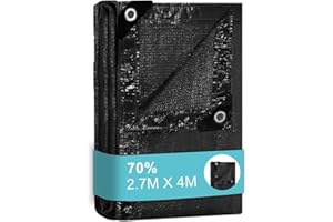 BeGrit Red de Sombra 2.7x4m Malla de Sombreo con Ojales 70% Malla Sombreadora Exterior Toldos Red de Protección Solar