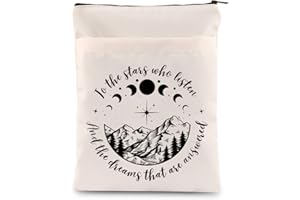 FUNYSO Regalo inspirado en novela de fantasía para adultos, ACOTAR regalo para amantes de los libros de regalo para las estrellas que escuchan y los sueños que son respondidos funda de libro (para The Stars