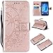 Produktbild Wendapai Flip Brieftasche Hülle zum Samsung Galaxy J7 (2016) J710 Comfortable Shock Protection mit Kartenschlitzs Lightweight Schutz and Adjustable Stand Rose Gold