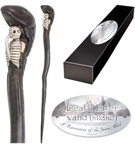 The Noble Collection - Death Eater Swirl Character Wand - 14in (35cm) Wizarding World Wand met naamplaatje - Harry Potter filmset filmrekwisieten toverstokken