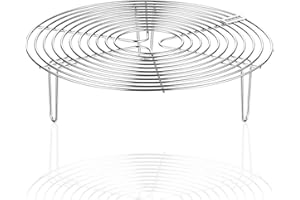 Docache Acier Inoxydable Steamer Rack Rond, pour la Cuisson, Grille d'insertion en Acier Inoxydable Support de Cuisson, Cuiseur Vapeur Insert Grille à gâteaux (22 x 7cm)