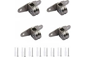 YITOBICI Pack de 4 poulies de déviation, câbles en acier pour cordes, poulies verticales à câble en acier inoxydable, poulie avec 8 vis d'expansion, poulies robustes de 60 mm