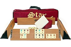 SEMUS Premium Rummy / Okey mit Melamin Spielsteine Ahsap Okey Takimi mit Semus Kugelschreiber (Hell)