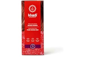 ‎KHADI khadi REINES HENNA Pflanzenhaarfarbe - Haarfarbe für aufregendes Orangerot bis zu intensiv leuchtendem Flammenrot - 100% pflanzlich - 100g