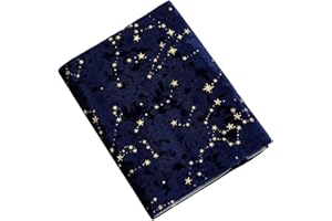 FINGERINSPIRE A5 Fabric Book Sleeve Cover Protector 210x155mm Reusable Polyester Marine Blue Paperback Book Cover Portable Dustproof Rectangle Book Protector with Star for School Library Student