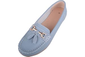 ABSOLUTE FOOTWEAR Womens Slip On Casual Leather Loafer Deck Boat Shoes Sandals