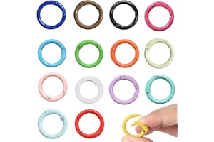 ZILZUFA 15 Pezzi Moschettoni per Borse Moschettone Rotondo 24mm Anelli per Borse Uncinetto Ganci per Borse Accessori per Borse fai da te Scatto Molla Portachiavi-O per Zaini Borsetta Cinghie (15 Colori)