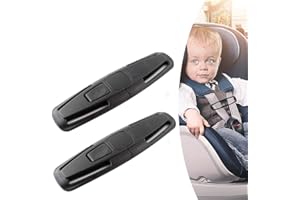 obqo 2 Packs Car Safety Seat Strap Belt Lock Tite Harness Clip Safe Buckle for Baby (Black) …