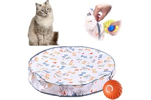 comepew Interactive Cat Toys, 2024 Neuest 2 in 1 Simuliertes Interaktives Jagdkatzenspielzeug, Guitar Cat Toy Doppelschicht Jagd Katze Matte Spielzeug für Stimuliert Den Jagdinstinkt (Weiß, Matte)