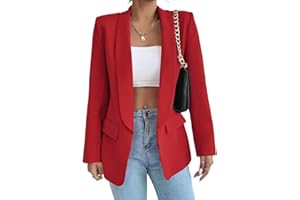 LIAOPUFUS Donna Blazer Slim Fit Maniche Lunghe Tuta con Risvolto Giacca da Ufficio Business con Tasche e Vari Colori Stile Casual Classico