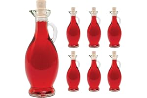 Casavetro Tapón de corcho transparente Botellas de vidrio vacías 500 ml - Tapas de corcho recargables reutilizables - Apretado al aire para endrinas Gin Aceite Vinagre Cerveza Vino Sidra(6 x 500 ml)