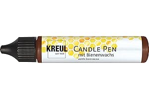 KREUL 49711 PicTixx Bougeoir Marron 29 ML Peinture à Base de Cire Liquide, pour écrire, décorer et Peindre des Bougies, avec Pointe Fine