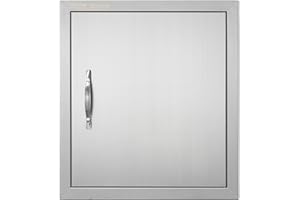 VEVOR Porte d'Accès pour Barbecue, Simple Porte de Cuisine Extérieure 457x508x45 mm, Porte Encastrée en Inox, avec Poignée et Crochet, pour Îlot de Barbecue, Station de Grillades, Placard Extérieure