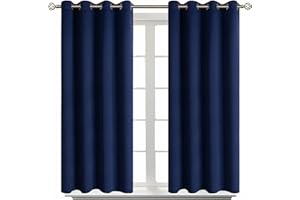 BGment Blackout Curtains for Living Room - Grommet Thermal Insulated Room Darkening Curtains for Bedroom, Set of 2 Panels (52 x 54 Inch, Navy Blue)