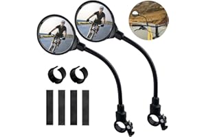 TUXUZAL Lot de 2 Rétroviseurs Vélo pour Guidon, Rétro Velo Guidon Retroviseur Réglables à 360 °, Rétroviseur Trotinette électrique, Lunette Retroviseur pour VTT, Velo Route, Vélo de Course