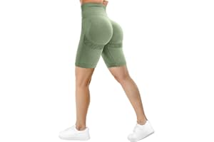 TAYOEA Short Cyclisme Sport pour Femme Collants Course Leggings Taille Haute Gym Fitness Yoga Collants Shorts Push Up Booty Butt Scrunch Opaque sans Couture