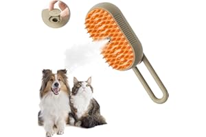 ‎ENITMOR Katzenbürste mit Wasser, 3 in 1 Steamy Brush Katze, Steamy Brush Rro Kurzhaar Langhaar, Vielseitiges Katzendampfbürste Cleaning Brush Katzenspray Massagekamm Spray Massagekamm für haustiere (Grau)