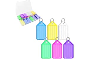 HUATEEN Llaveros,30 PCS Llaveros de Plástico Colores para Escribir con Anilla Resistente Etiquetas para Llaves Maletas Mascotas Marcadores Oficina