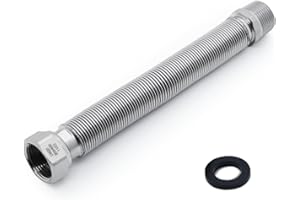 Vancoco Edelstahl-Flexrohr 3/4" Zoll Wellrohr Ausziehbar Flexibles Anschlussrohr Längenverstellbar von 200-400 mm Universelles Verbindungsrohr