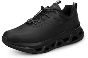UOVO Boys Black Trainers Kids Running Shoes Water-Resistant Sneakers Non-Slip Walking Lightweight Air Sole Sizes 3.5UK(36EU)-6.5UK(40EU)